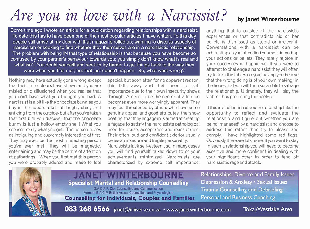 Are you in love with a Narcissist? | Psychologist Cape Town